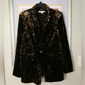 Veronica Beard Long & Lean Floral Velvet Blazer
